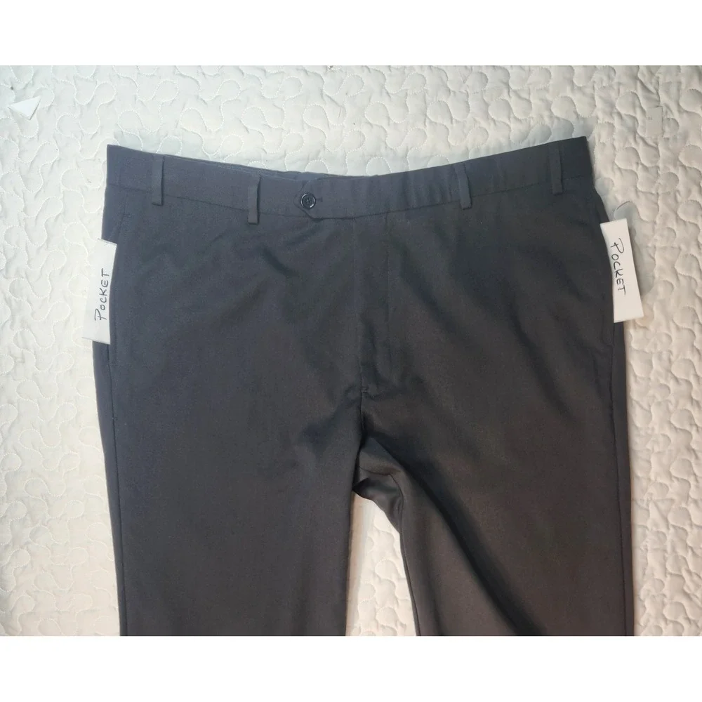 42 Brooks Brothers Black Dress Pants Madison Flat Front Wool Business Trousers